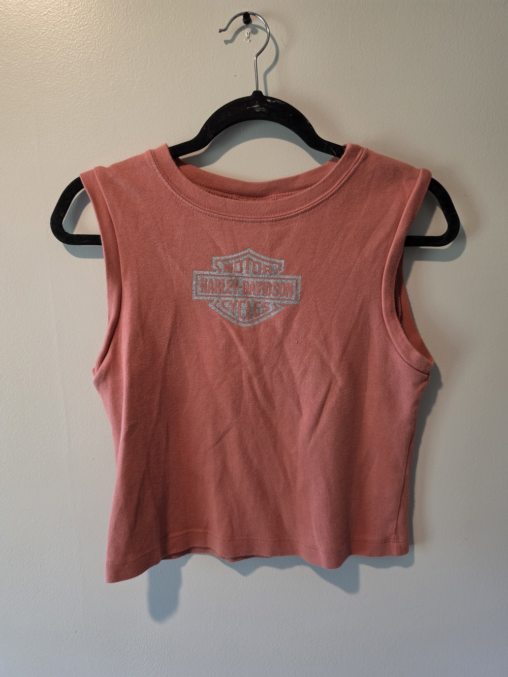 Harley-Davidson Women's Dusty Rose Tank with Silver Glitter Logo